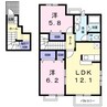 グランデ・エテルノI 2LDKの間取り