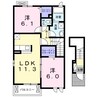 ウエスト　Ｍ 2LDKの間取り