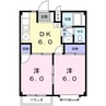 クレインシティ 2DKの間取り
