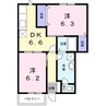 ブランドールナカジマ 2DKの間取り