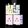ルミエール 2DKの間取り