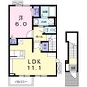 スプリングフィルズ 1LDKの間取り