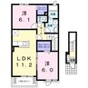 ラルゴ 2LDKの間取り