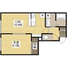 アイキューブ霞 1LDKの間取り