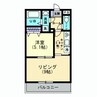アルーア西町 1LDKの間取り