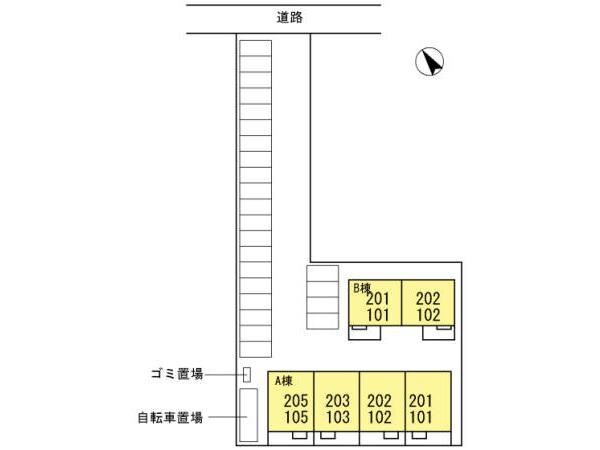 配置図 Ｄ-ｒｏｏｍオーク　Ｂ棟