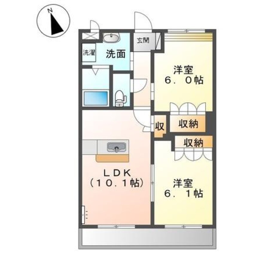 間取図 ランドマーク曙　壱番館