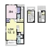 エクセレント山口 1LDKの間取り