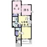 リバーサイドヒルズＡ 2LDKの間取り