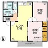 シティーハウス南手城 2LDKの間取り