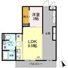 ローゼスポート港町　A棟 1LDKの間取り