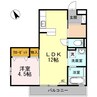 ローゼスポート港町　A棟 1LDKの間取り