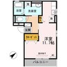ドルチェ城南 1Rの間取り
