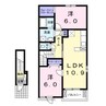 ルスティカーナ　B 2LDKの間取り