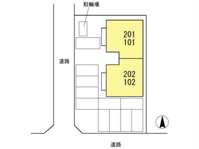 配置図 ハイカムール髙橋　Ｂ棟