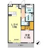 シャンテ御門 1LDKの間取り