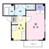 アムール・ｆ 1Kの間取り