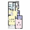 アヴァンティB 1LDKの間取り