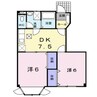 ヴィラ　オリエンタル 2DKの間取り