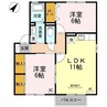 セジュール誠之 2LDKの間取り