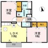 ハピネス山田　Ｂ 2LDKの間取り