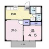 シティハイツ朝日 2Kの間取り