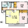 リベルタ　スクエア　Ａ棟 2LDKの間取り