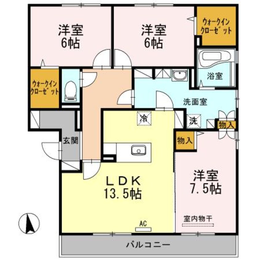 間取図 メゾンソレイユ　Ｂ棟　（曙町）