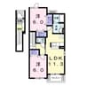 フローレンスⅡＢ 2LDKの間取り