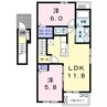 エテルナＢ 2LDKの間取り