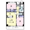 メルヴェイュ・ロジュマン 2LDKの間取り