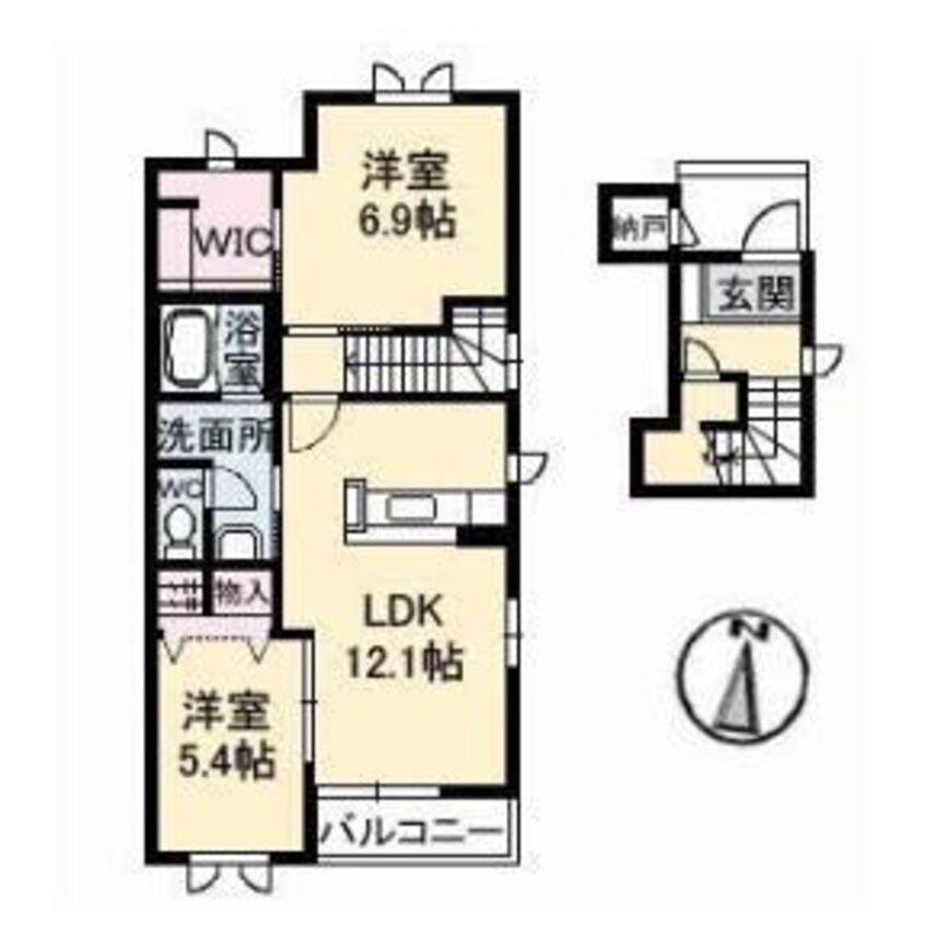 間取図 シャーメゾン神辺　B棟