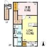 ミラヴィルタス　西棟 1LDKの間取り