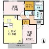 セジュール幸 2LDKの間取り