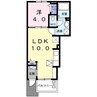 ローズシャトー 1LDKの間取り