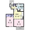 ヒルズ・クリシーヌメゾン 2DKの間取り