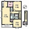 グランドメゾン水呑　B棟 2LDKの間取り