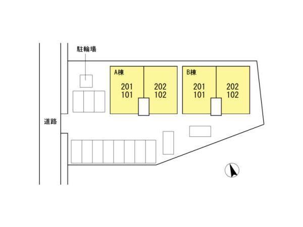 配置図 コーポWada　B棟