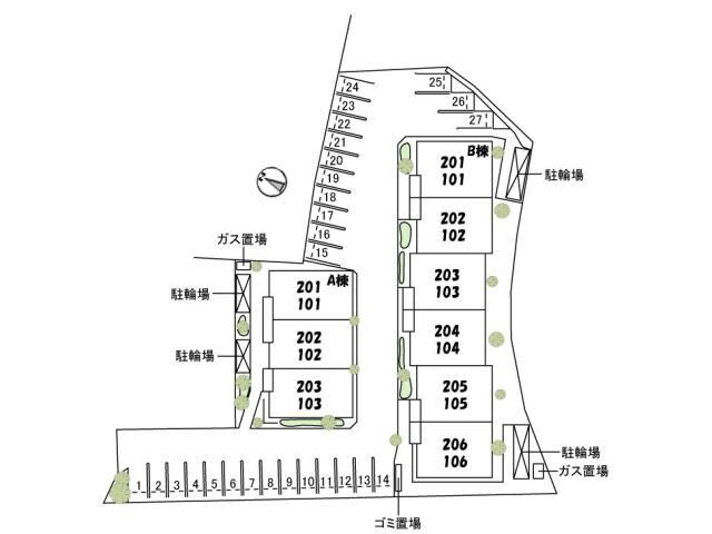 配置図 もみじコート　A棟