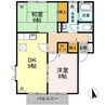 フレッシュグリーン21　A棟 2DKの間取り