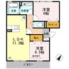 オッツ多治米 2LDKの間取り