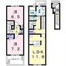 レザンⅡ 2LDKの間取り