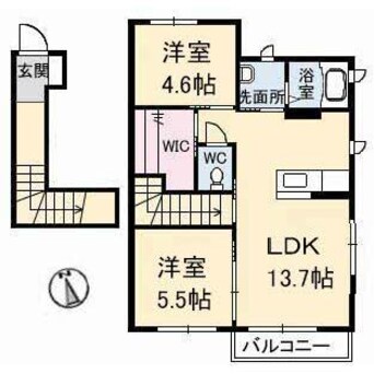 間取図 クレセオセブン　A棟