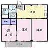 シティハイツあや 3DKの間取り