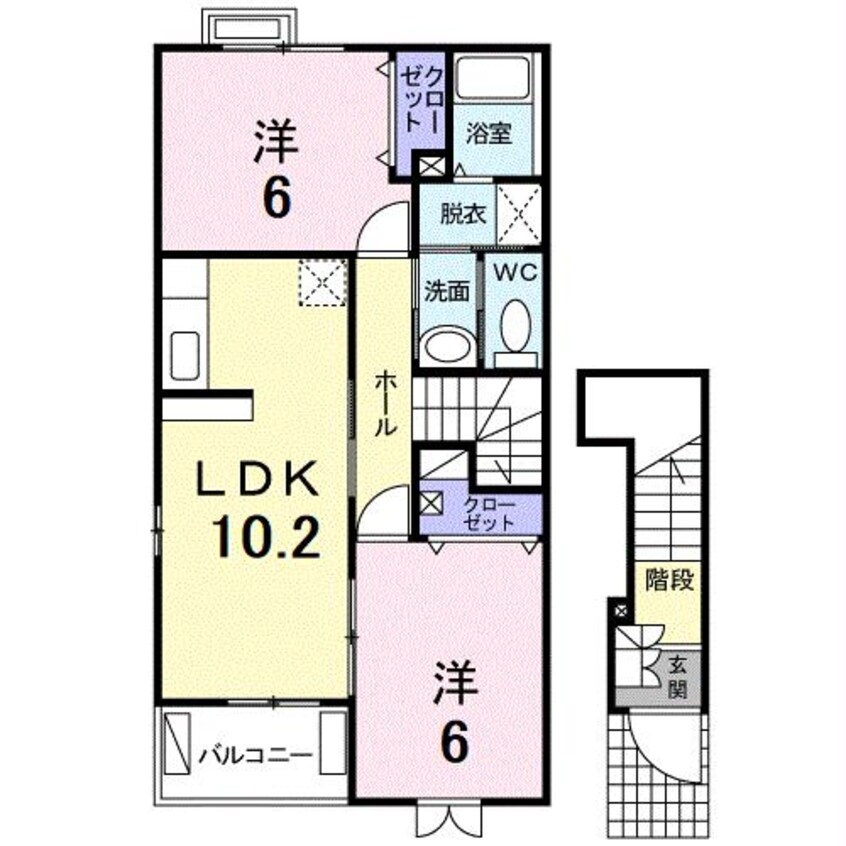 間取図 プリムローズ（駅家町今岡）