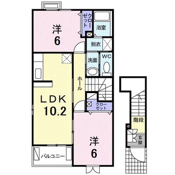 間取図 プリムローズ（駅家町今岡）