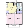 フラッツ坂田Ｂ 2DKの間取り