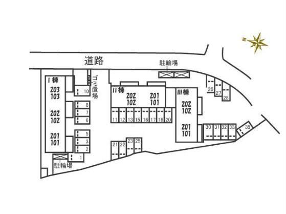 配置図 鳳鳴館　Ⅱ棟