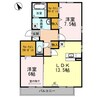 ルベール曙　C棟 2LDKの間取り