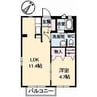 ドミール多治米　Ｃ棟 1LDKの間取り